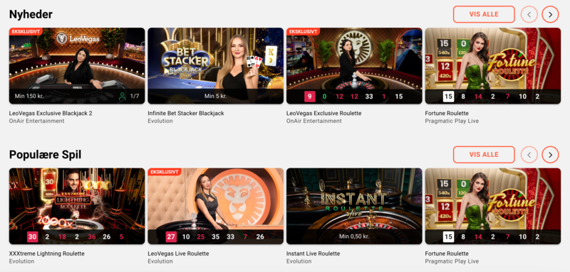 Live spil hos casino uden svensk licens